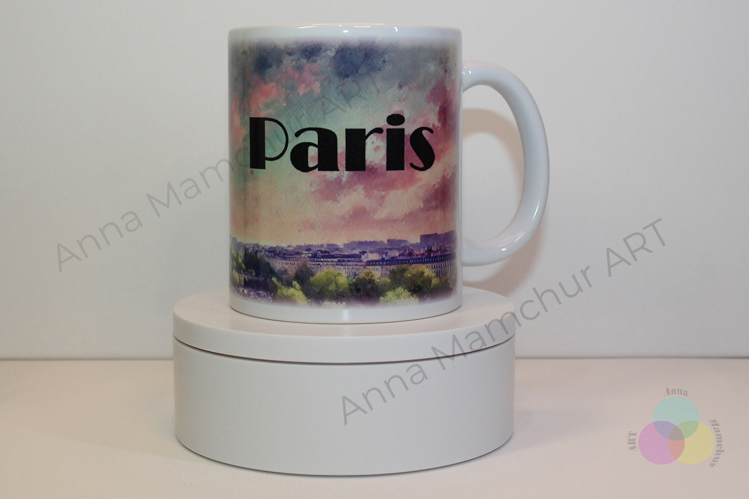 Eiffel Tower mug, watercolor style - 001PAA01M