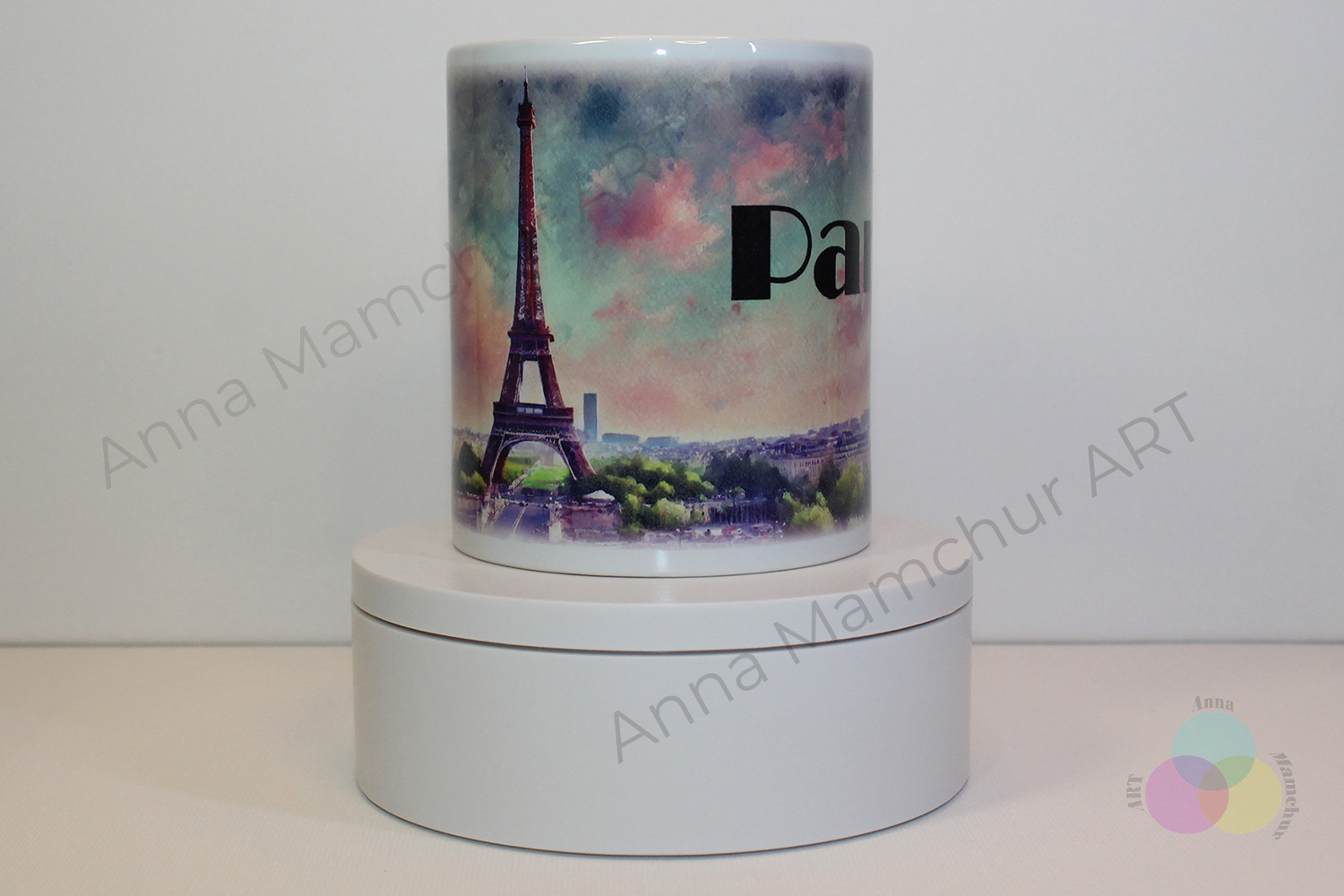 Eiffel Tower mug, watercolor style - 001PAA01M