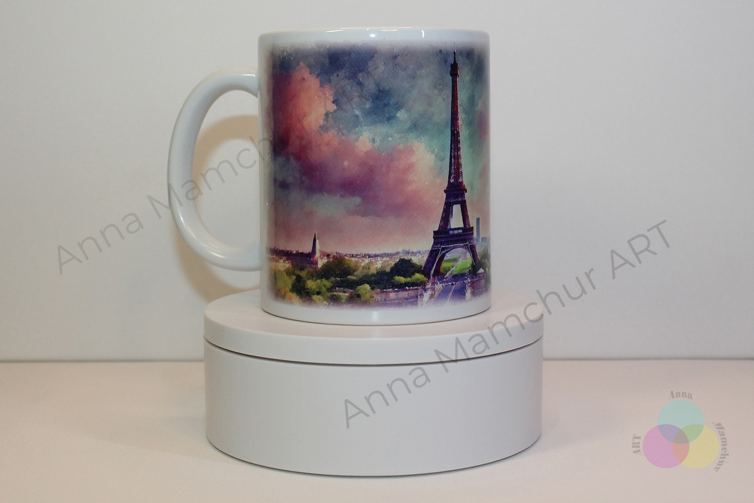 Eiffel Tower mug, watercolor style - 001PAA01M