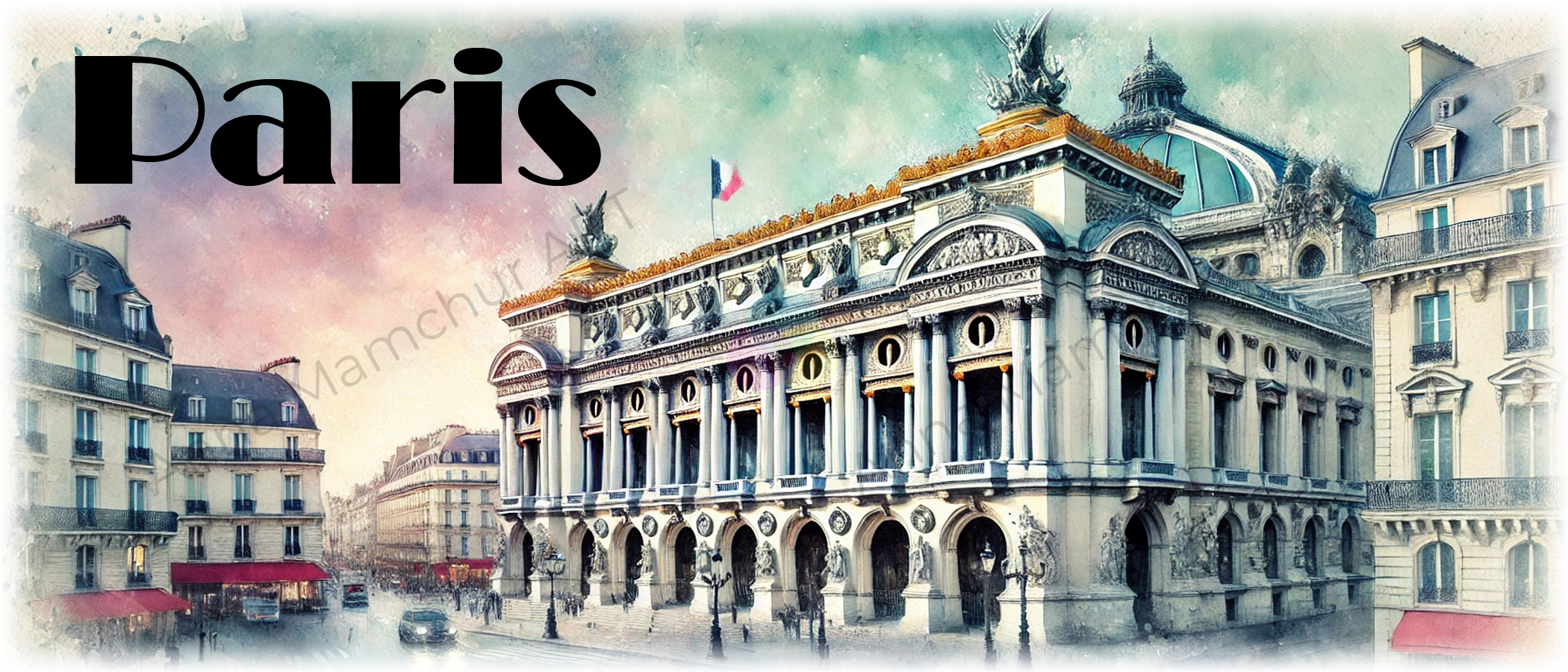 Opéra Garnier Mug banner, watercolor style – 010PAA01M