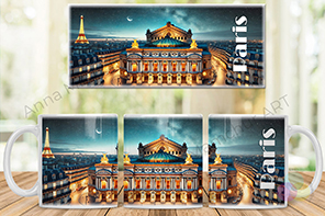 Mug with Palais Garnier (night)