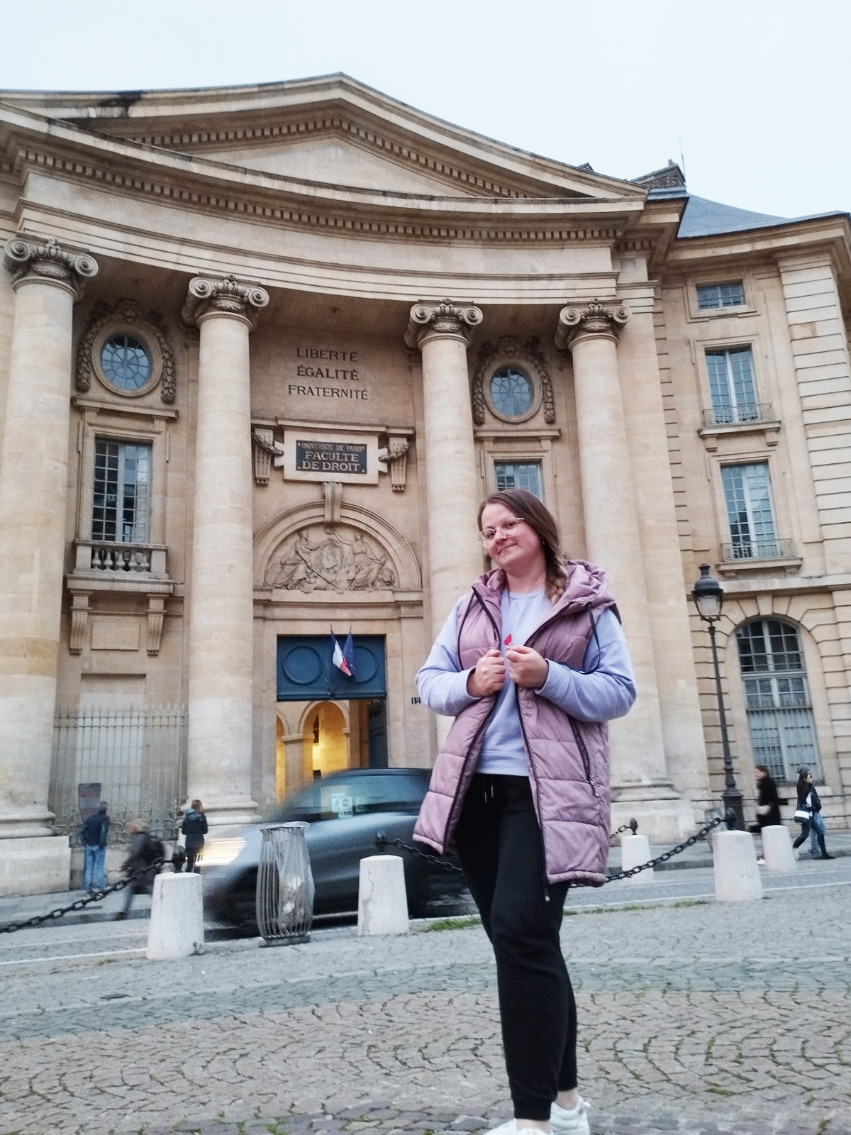 The rhythm of columns and the movement of the city. Shadow works like a structure.