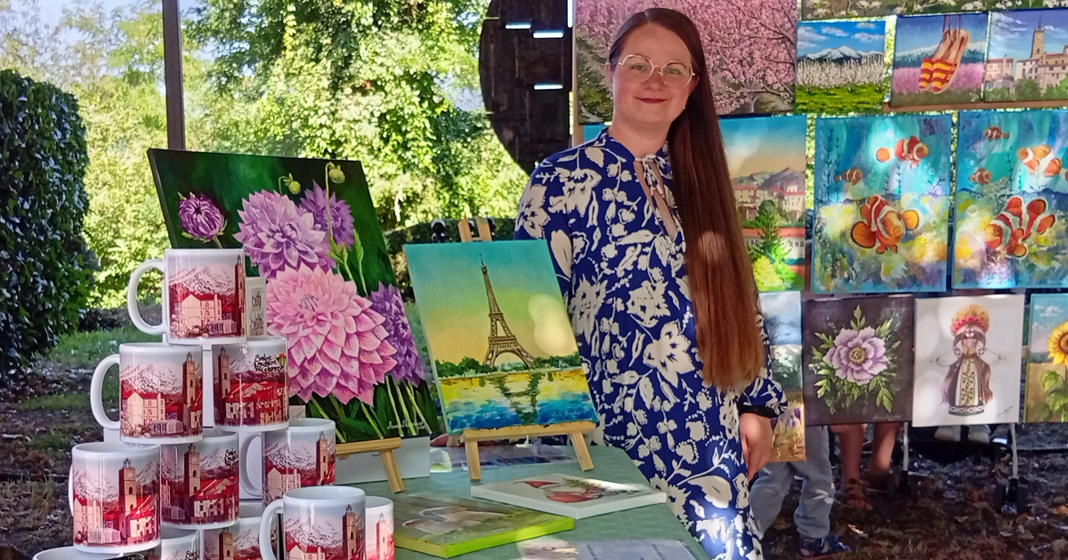 Bannière : Mon art à la Fête de l’Espadrille à Saint-Laurent-de-Cerdans — Anna Mamchur