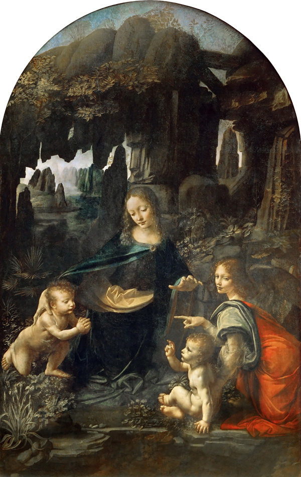 «La Vierge aux rochers» de Léonard de Vinci — scène religieuse, Louvre, Haute Renaissance