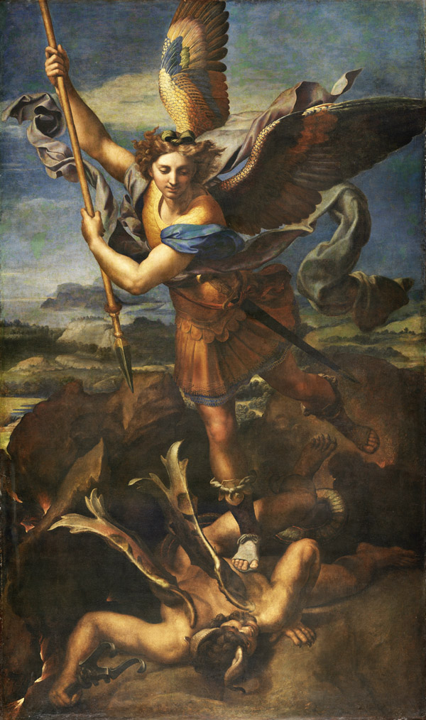 «Saint Michel terrassant le démon» de Raphaël — Louvre, Haute Renaissance