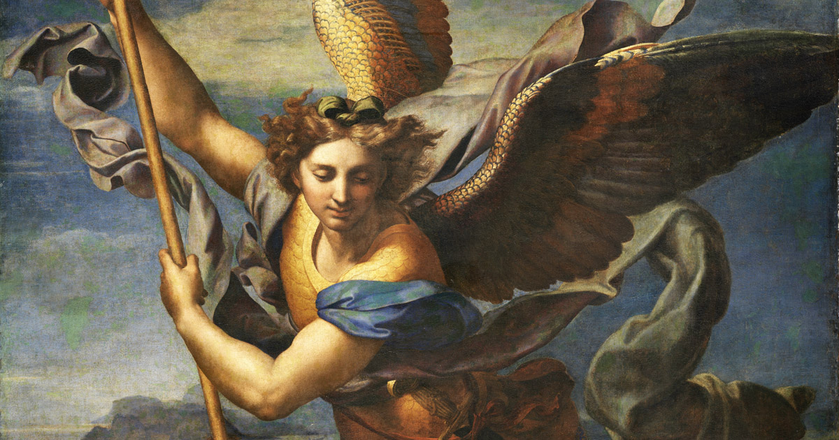 Reproduction de «Saint Michel terrassant le démon» de Raphaël au Louvre — 100 peintures du Louvre