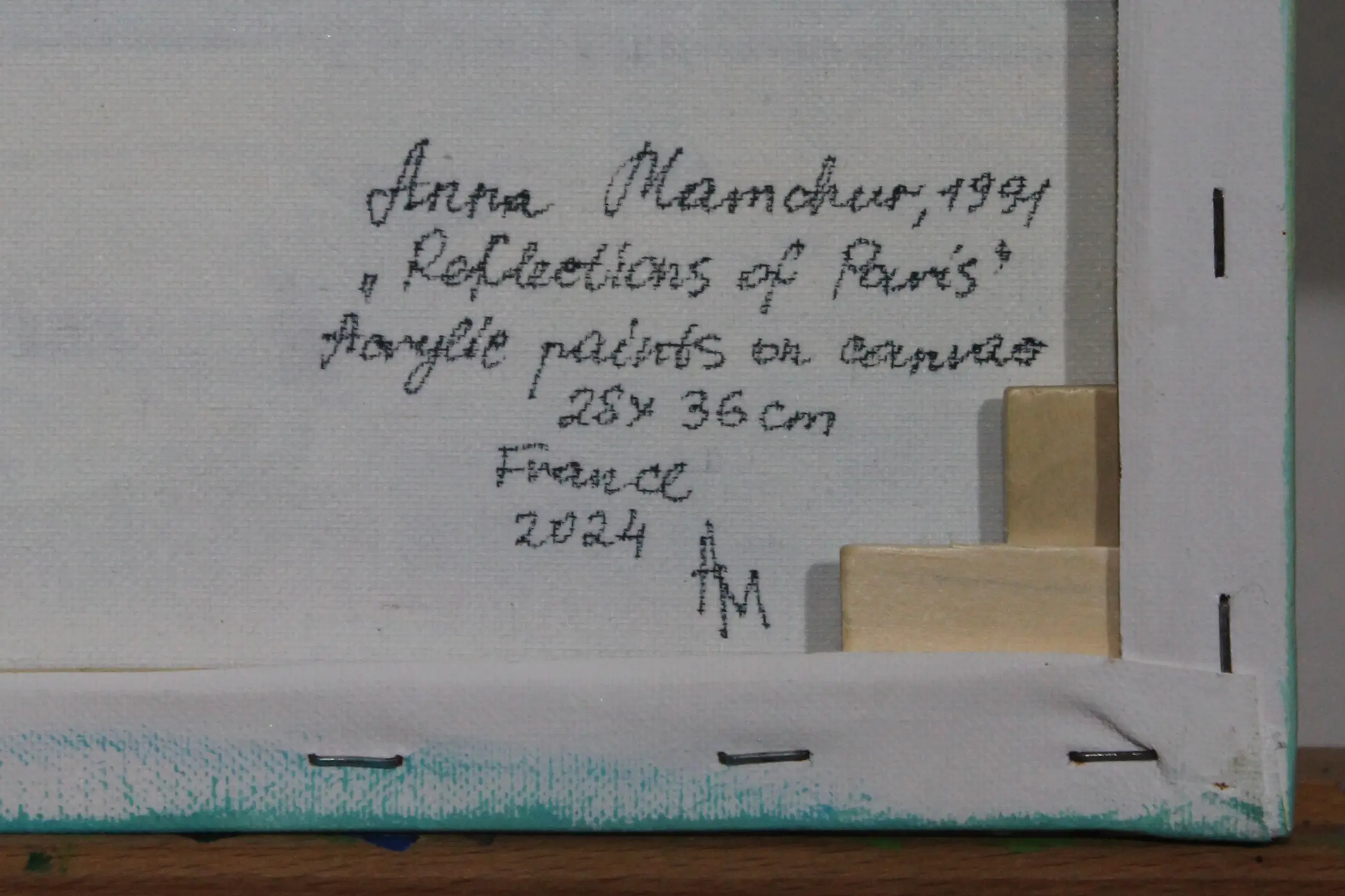 Reflets de Paris — peinture acrylique d’Anna Mamchur — signature au verso