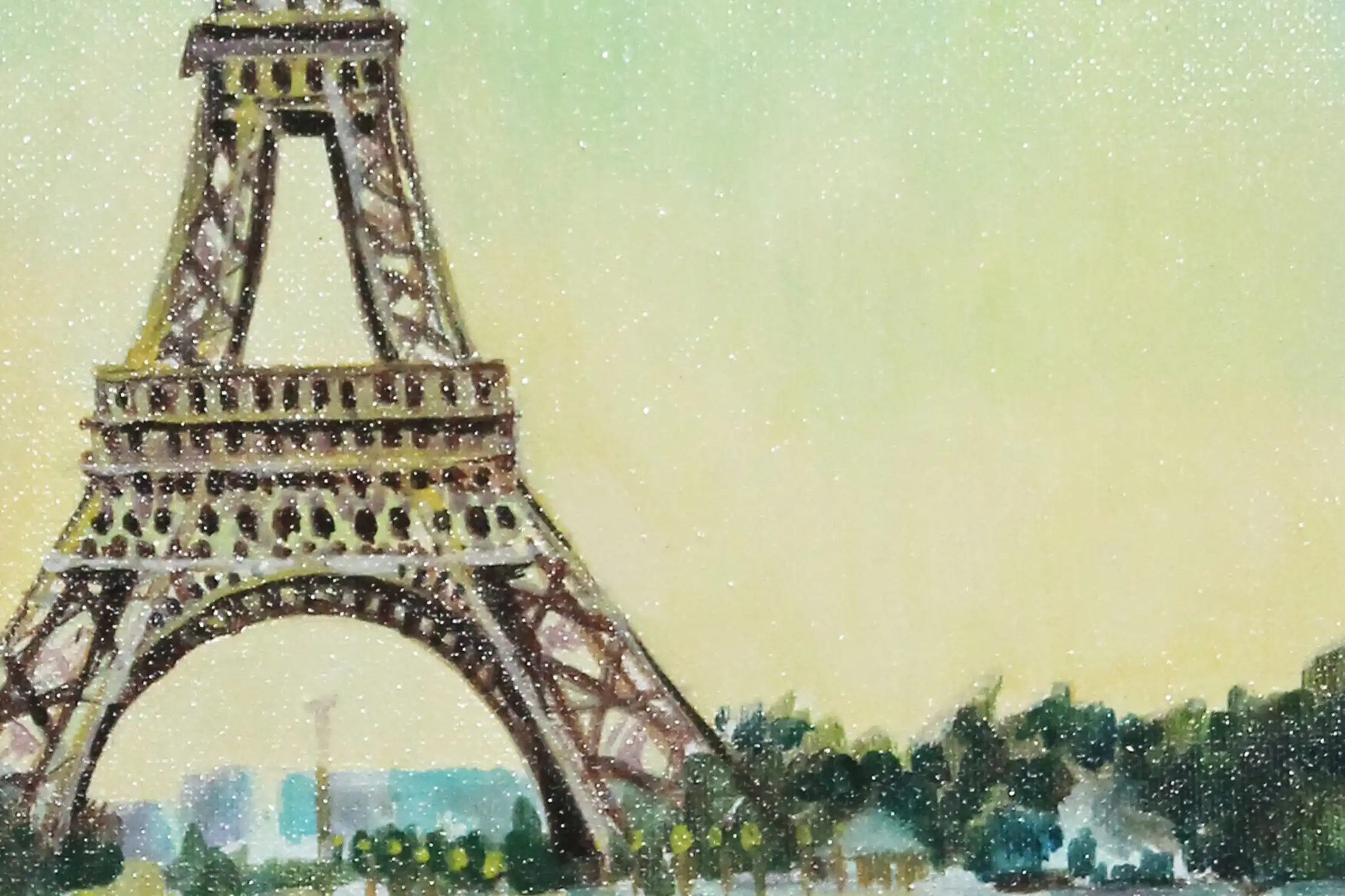 Reflets de Paris — peinture acrylique d’Anna Mamchur — détail de la peinture