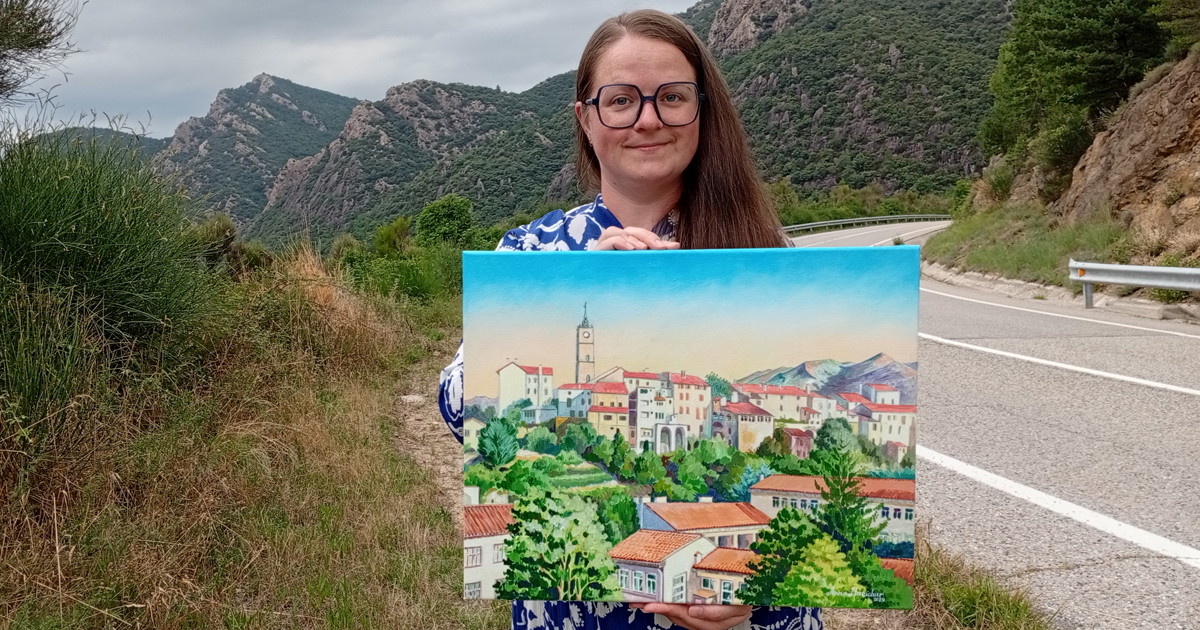 Matin à Saint-Laurent-de-Cerdans — peinture acrylique par Anna Mamchur
