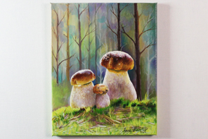 Famille de cèpes — peinture acrylique d'Anna Mamchur