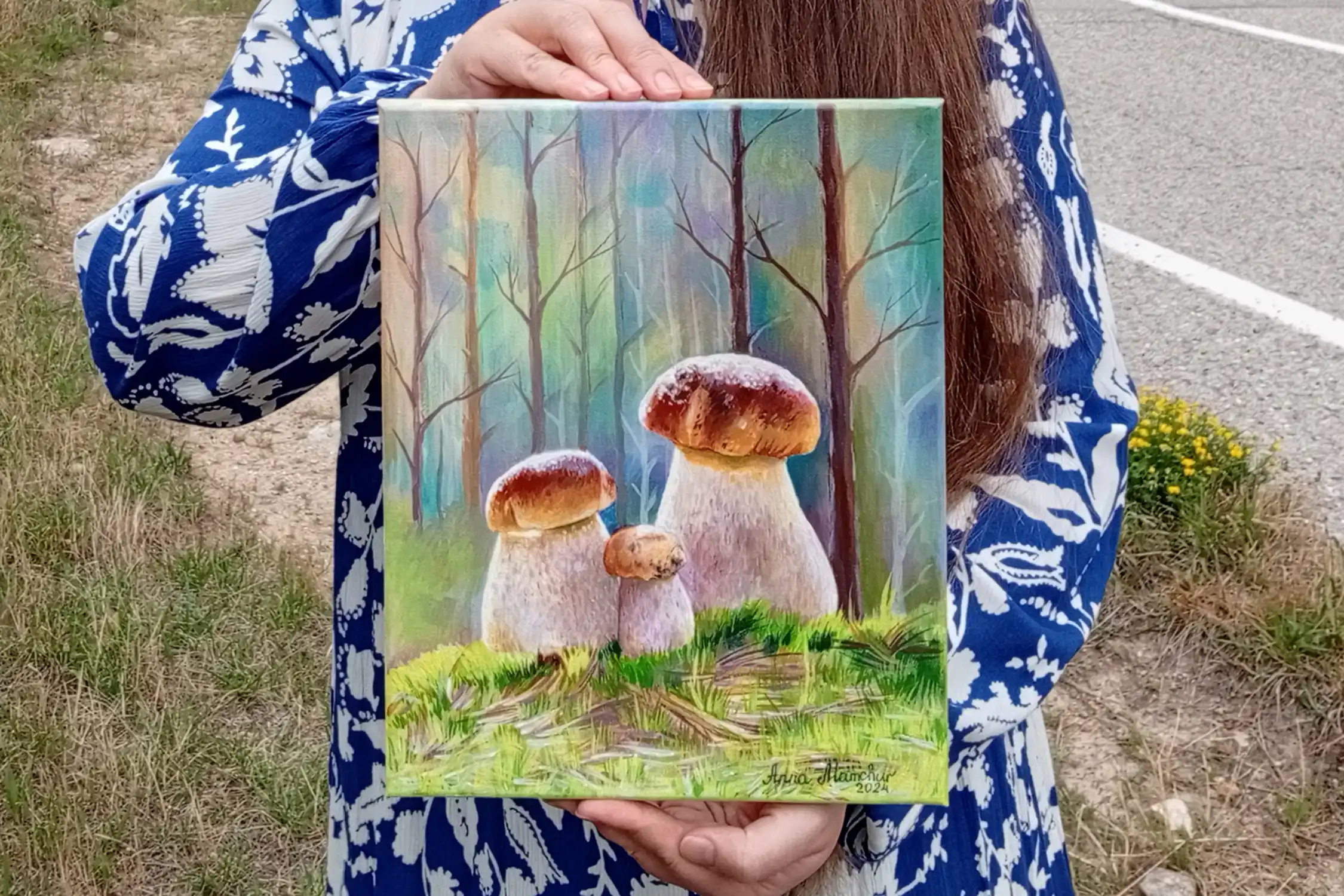 Famille de cèpes — peinture acrylique d’Anna Mamchur — angle 2