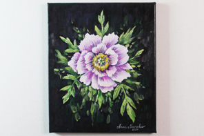 Pivoine violette — peinture acrylique d’Anna Mamchur