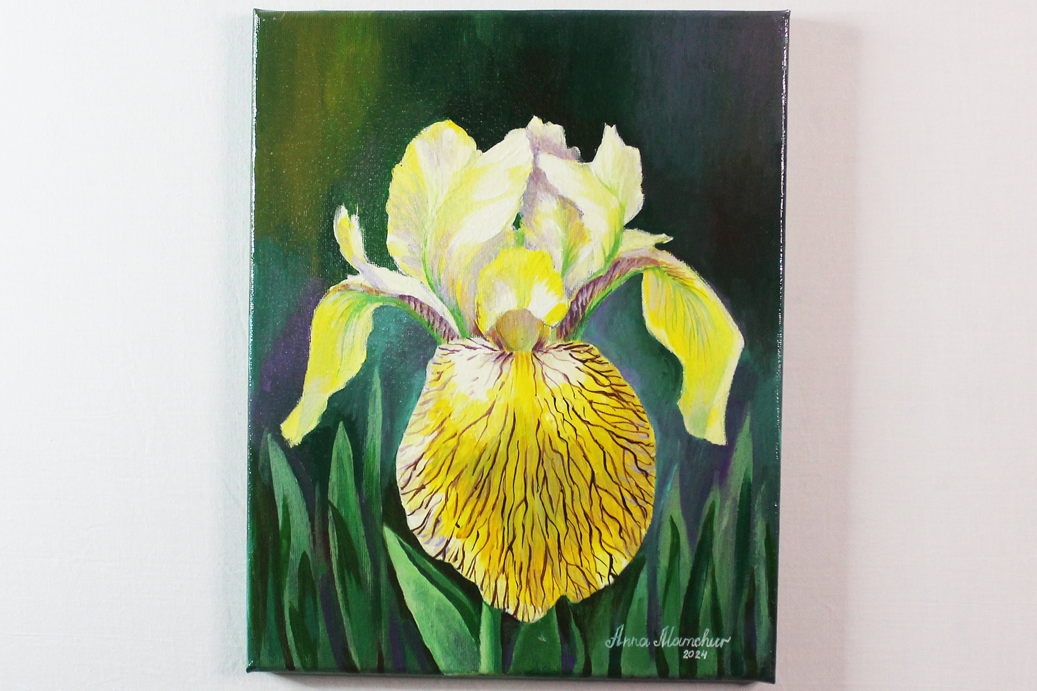 Iris jaune — Peinture acrylique d’Anna Mamchur — vue principale