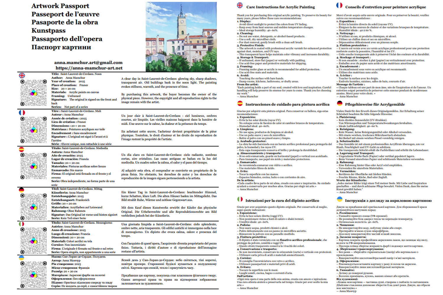 Saint-Laurent-de-Cerdans. Midi — passeport de l’œuvre