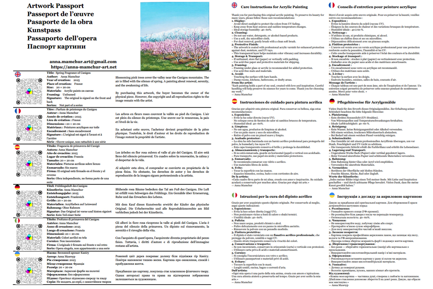 Parfum de printemps du Canigou — Passeport de l’œuvre