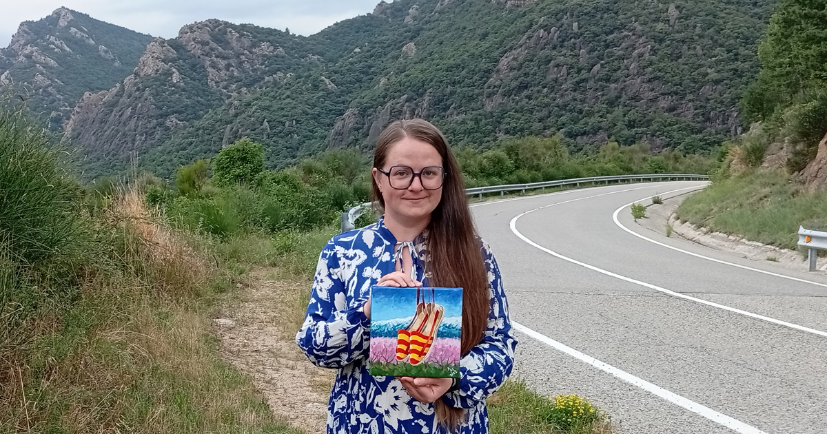 Espadrilles et Canigou — Peinture acrylique d'Anna Mamchur