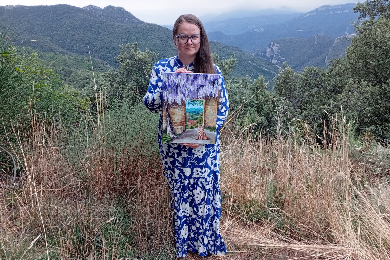 Sous la glycine — œuvre d’Anna Mamchur — dans les mains de l’artiste