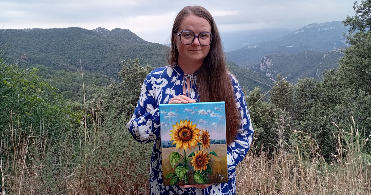 Tournesols à l’aube — Peinture acrylique par Anna Mamchur