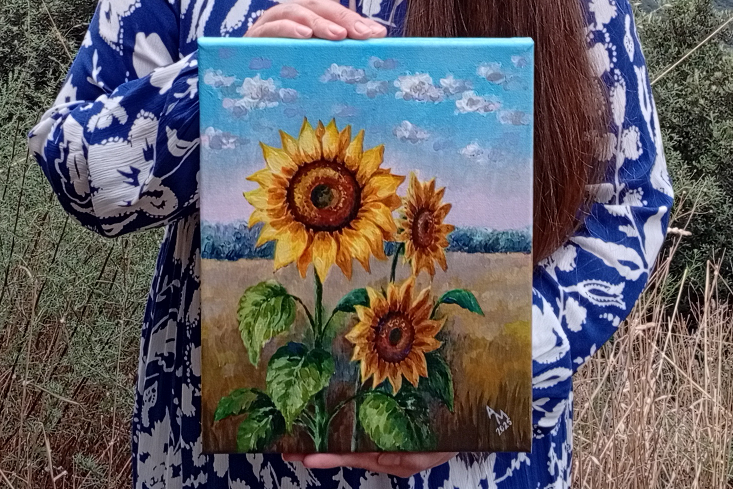 Tournesols à l’aube — vue latérale