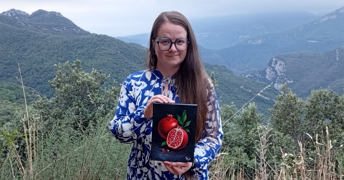 La force du grenadier — peinture acrylique originale par Anna Mamchur