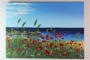 Coquelicots au-dessus de l’infini — peinture acrylique d’Anna Mamchur