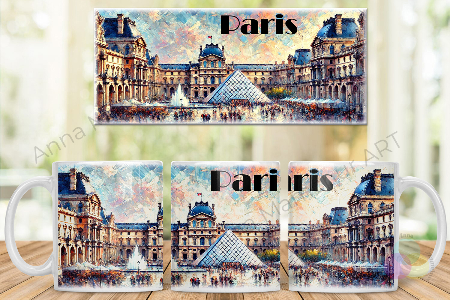 Louvre Mug — Impressionist style — design mockup — 002PAI01M